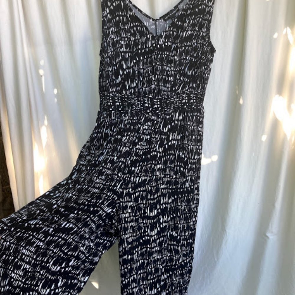 Button-Up Printed Jumpsuit